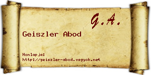 Geiszler Abod névjegykártya